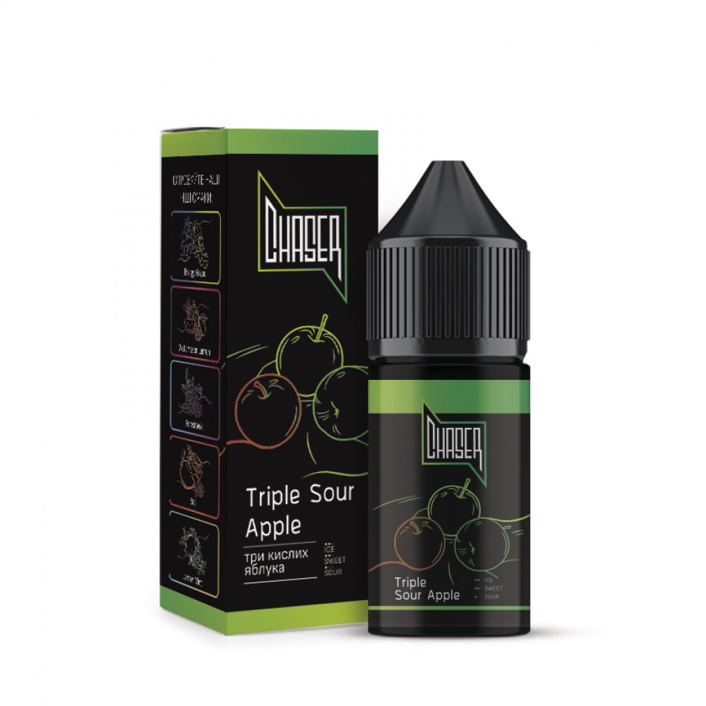 Chaser Black 30 мл - Triple Sour Apple Со вкусом Яблока Chaser Black 30 мл - Triple Sour Apple Со вкусом Яблока