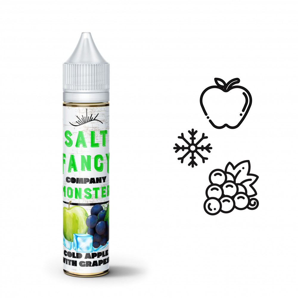 Fancy Monster Salt 30 мл - Cold Apple with Grape Со вкусом Яблока, Винограда, Холодка Fancy Monster Salt 30 мл - Cold Apple with Grape Со вкусом Яблока, Винограда, Холодка