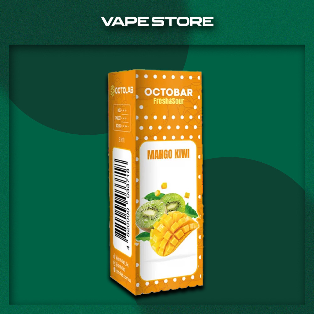 Octobar Fresh&Sour 10 мл - Mango Kiwi Со вкусом Киви, Манго Octobar Fresh&Sour 10 мл - Mango Kiwi Со вкусом Киви, Манго