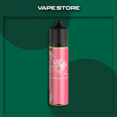 Fluffy Puff 60ml Organic - Strawberry Ice Cream Со вкусом Клубники, Мороженого
